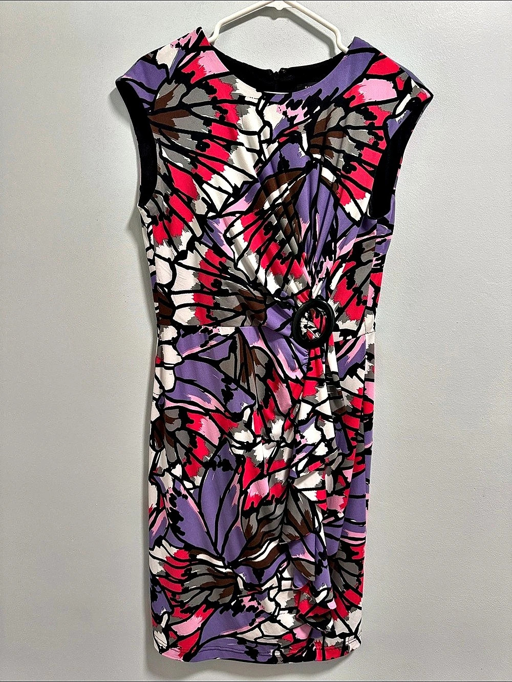 R&M Richards Abstract Mini Dress in Purple & Pink Size 10